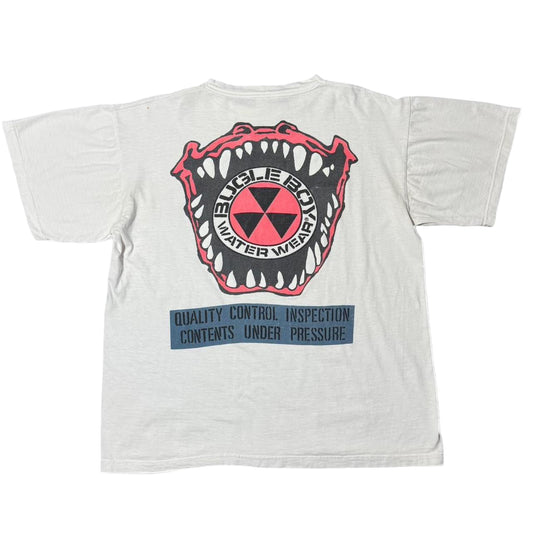 90s Puff Print Bugle Boy Water Wear Gator Teeth Graphic Surf Beach Tee