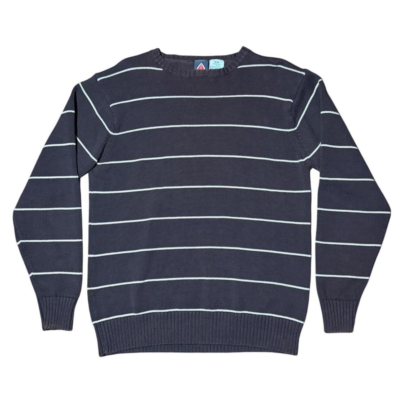 90s Y2K Firefly Brown Striped Knit Crewneck Pullover Sweater