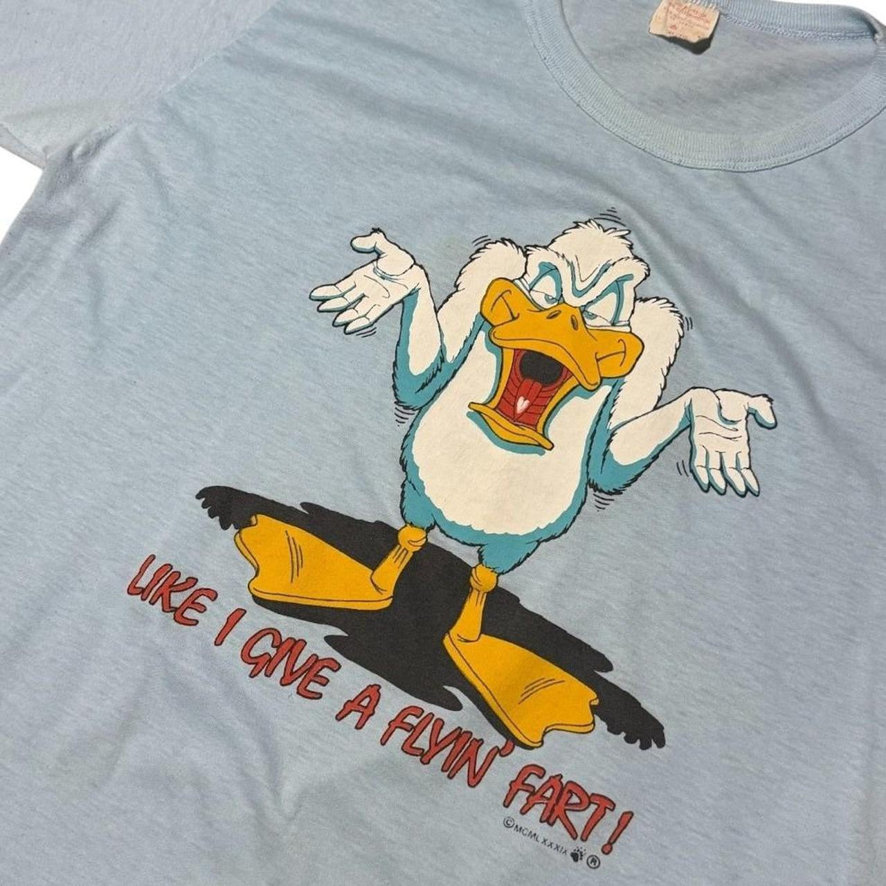 70s Flyin Fart Duck Sarcasm Joke Novelty Funny Graphic Ringer T-shirt