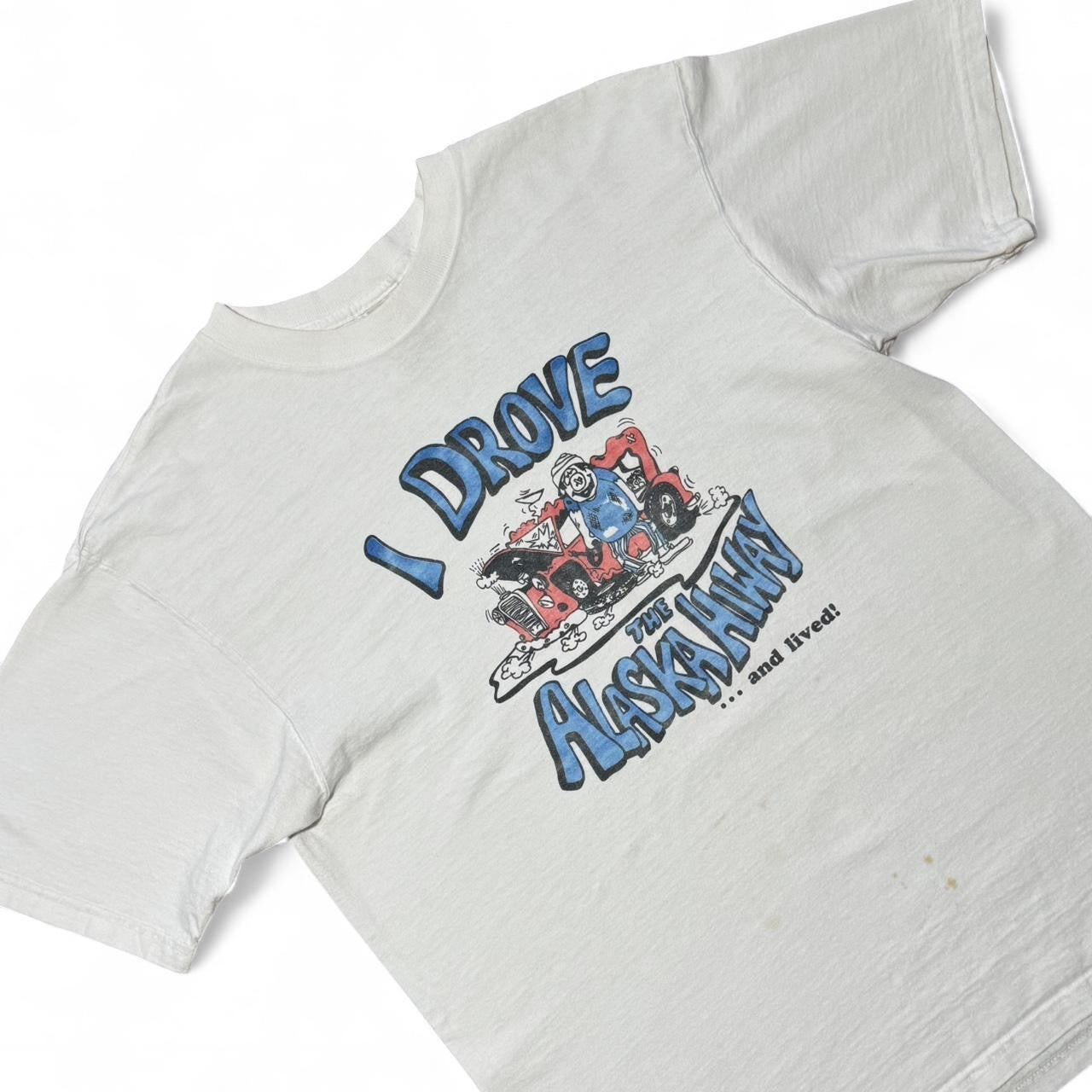 Vintage 90s I Drove The Alaska Highway & Lived! Novelty Souvenir T-shirt