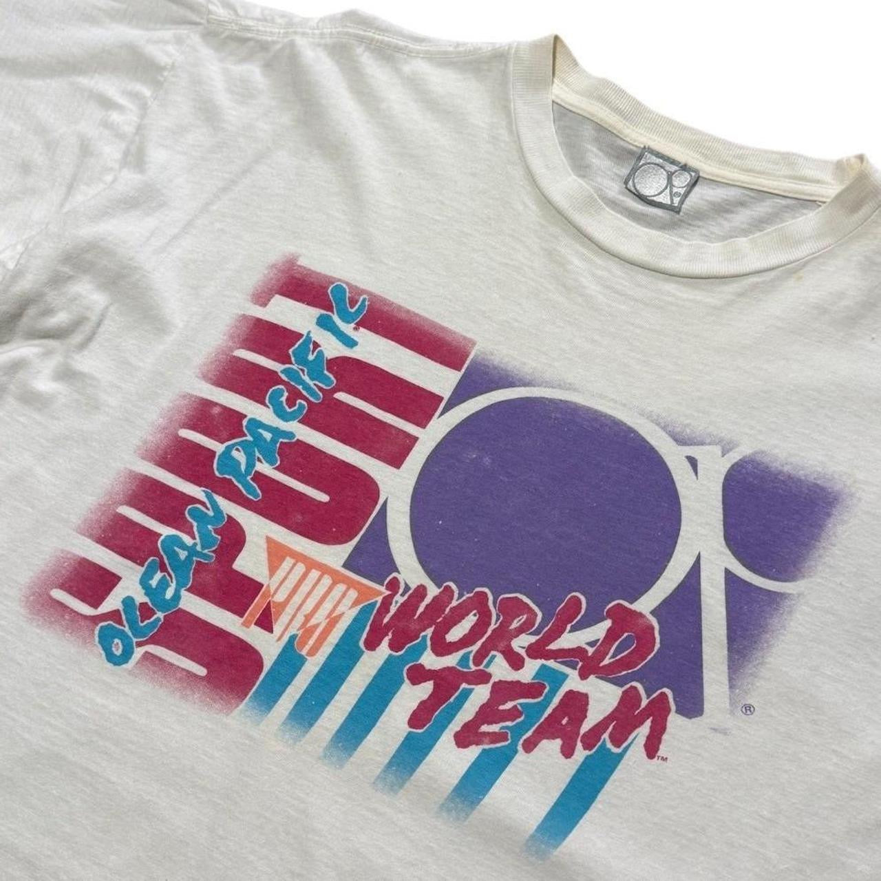 90s Ocean Pacific OP World Team Surf Art Beach Sport Graphic T-shirt