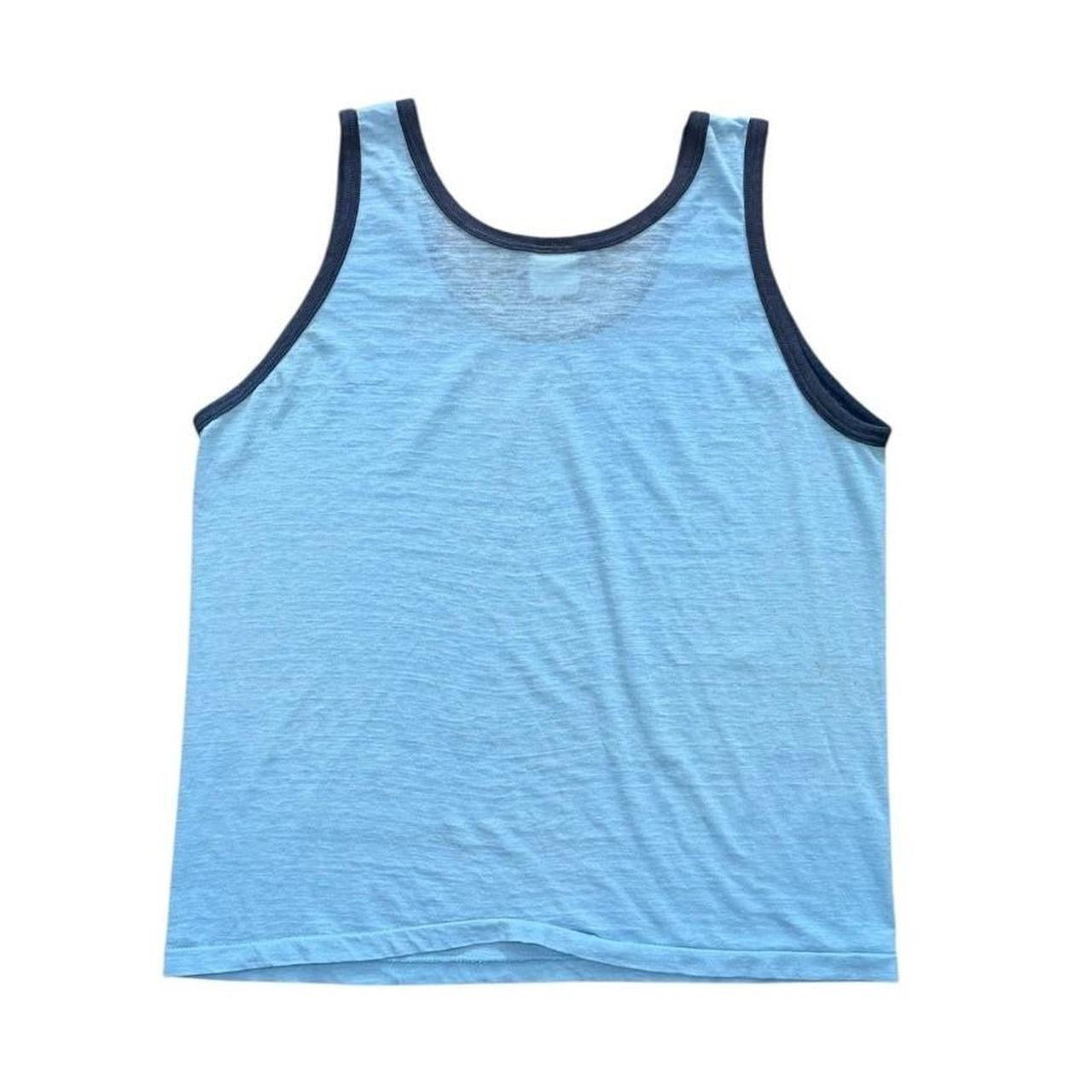 70s Baby Blue Funny Slogan Joke Novelty Quote Graphic Ringer Tank Top