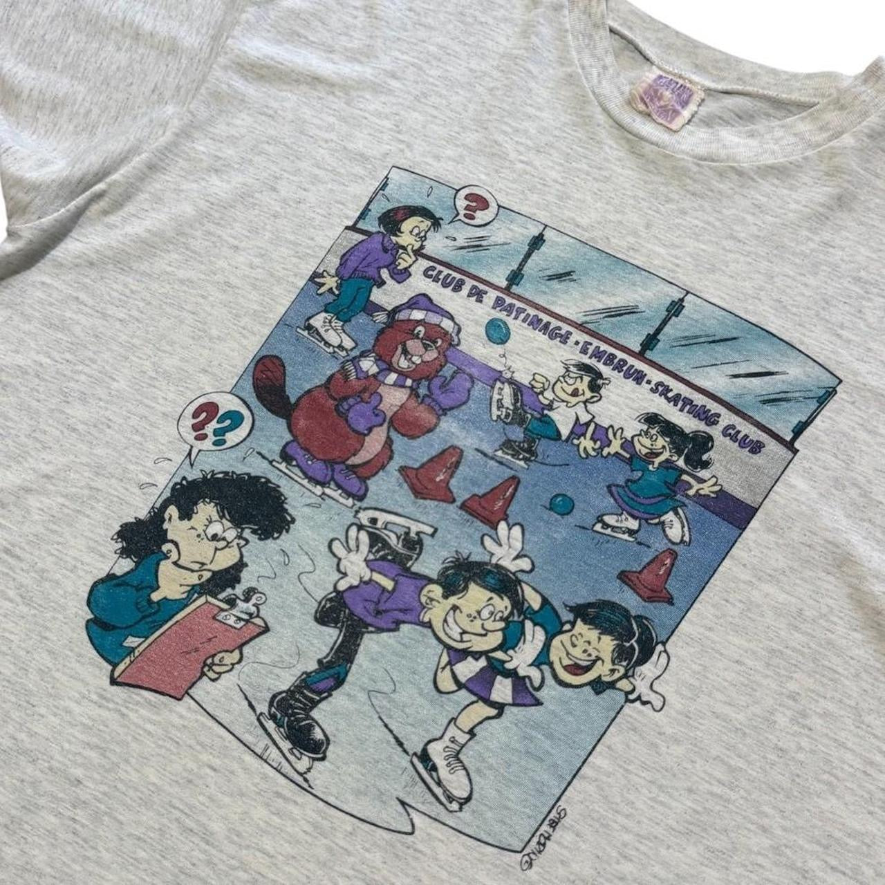 90s Quebec City Canada Ice Skating Club Funny French Graphic Art T-Shirt