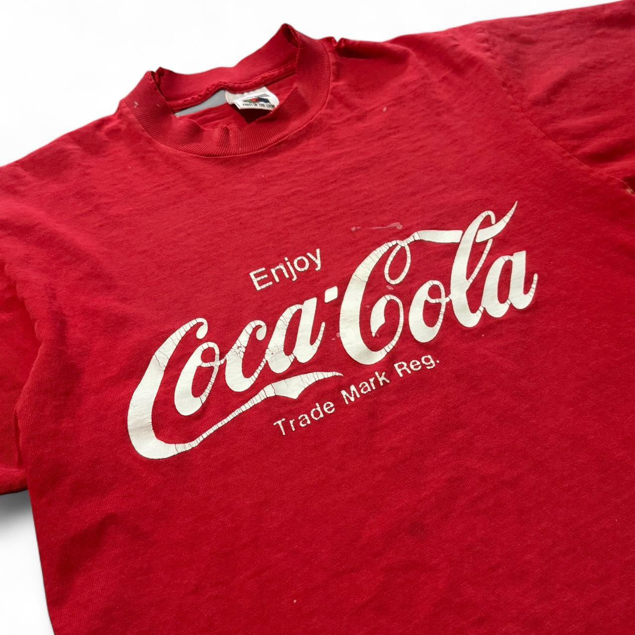 80s Distressed Coca-Cola Spellout Logo Tee