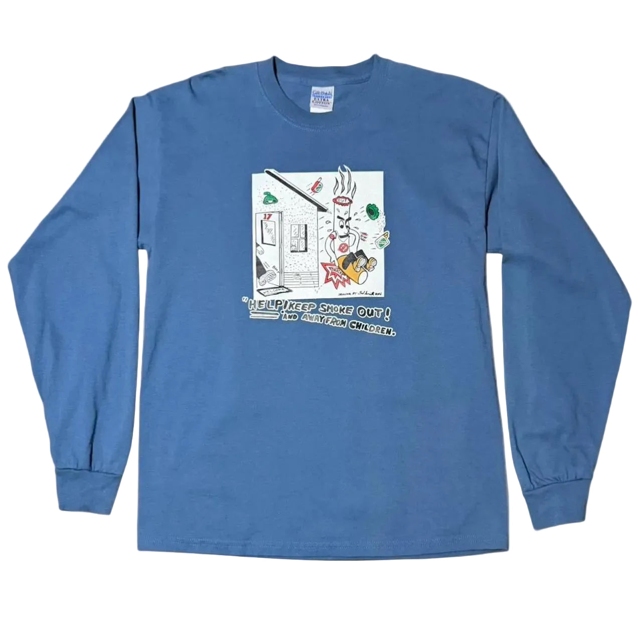 Vintage Y2K Anti Cigarettes Quit Smoking Art Graphic Long Sleeve Shirt