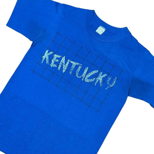 80s Kentucky American State USA Grid Graphic Souvenir Tourist T-shirt
