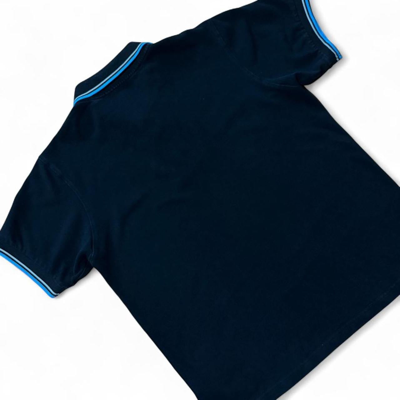 Y2K Fred Perry Black Blue Embroidered Polo Button Up T-shirt