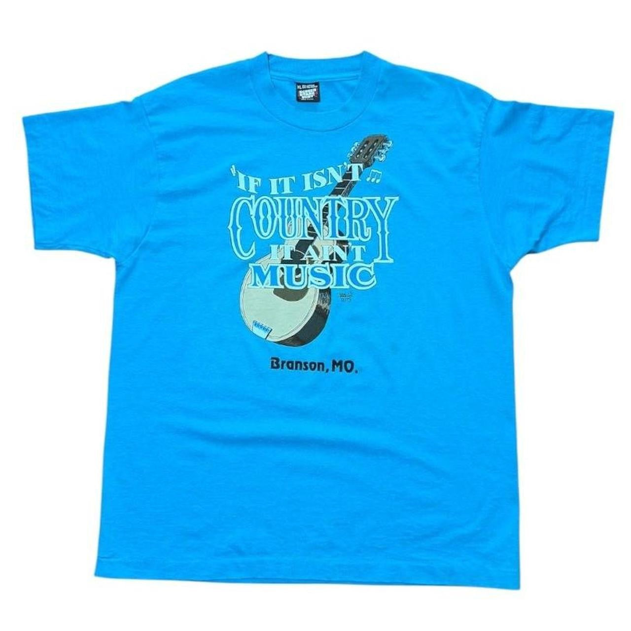 90s Branson Country Music Guitar Instrument Cowboy Graphic Art T-shirt