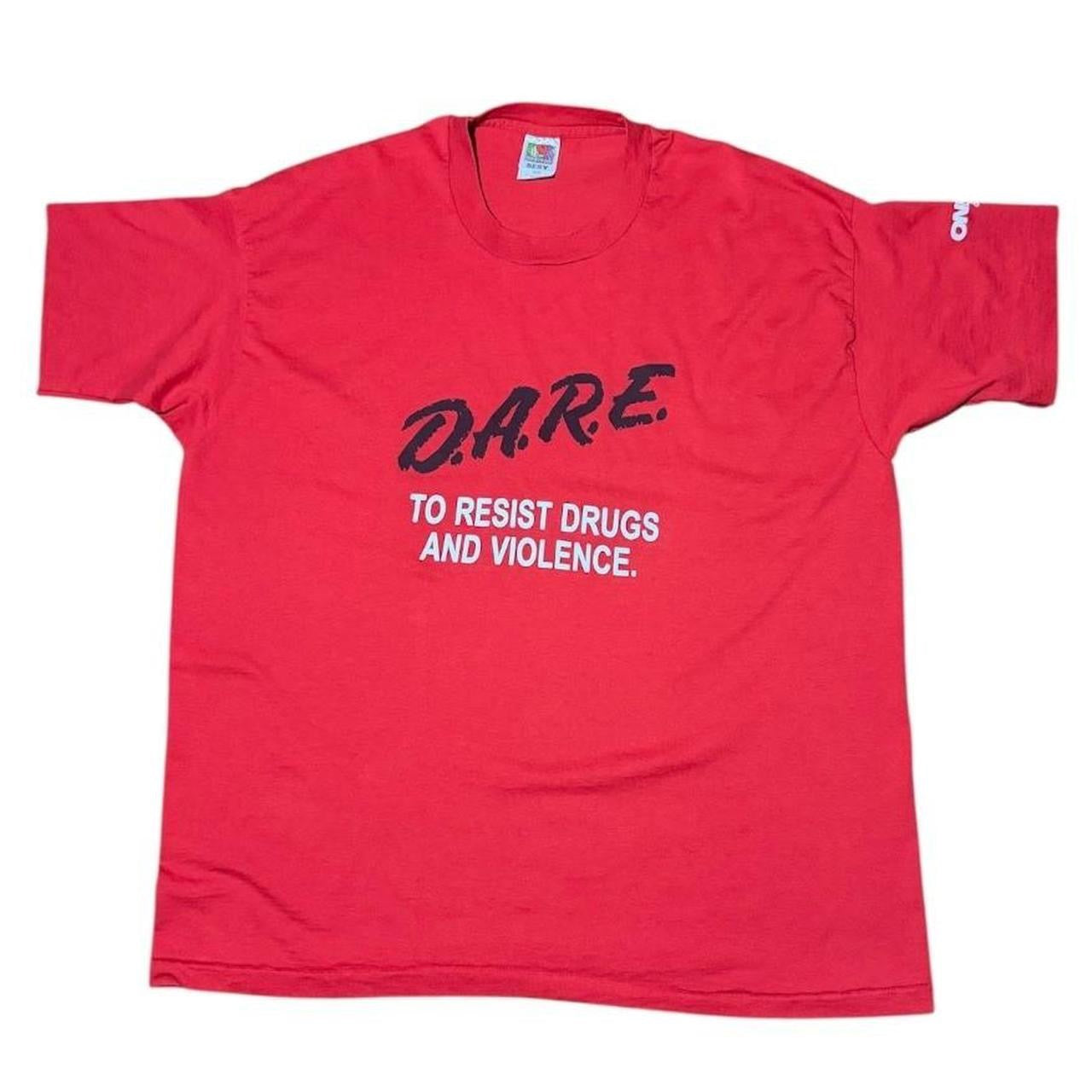 90s DARE To Resist Drugs Bank Promo Graphic Logo Single Stitch T-shirt
