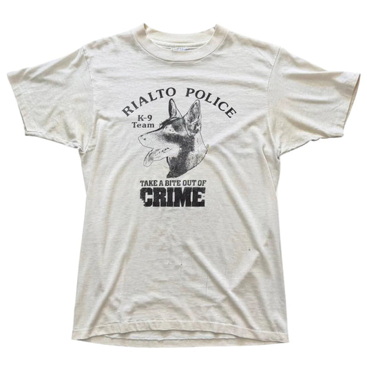 Vintage 90s Police K-9 Team Crime Graphic German Shephard Dog T-shirt