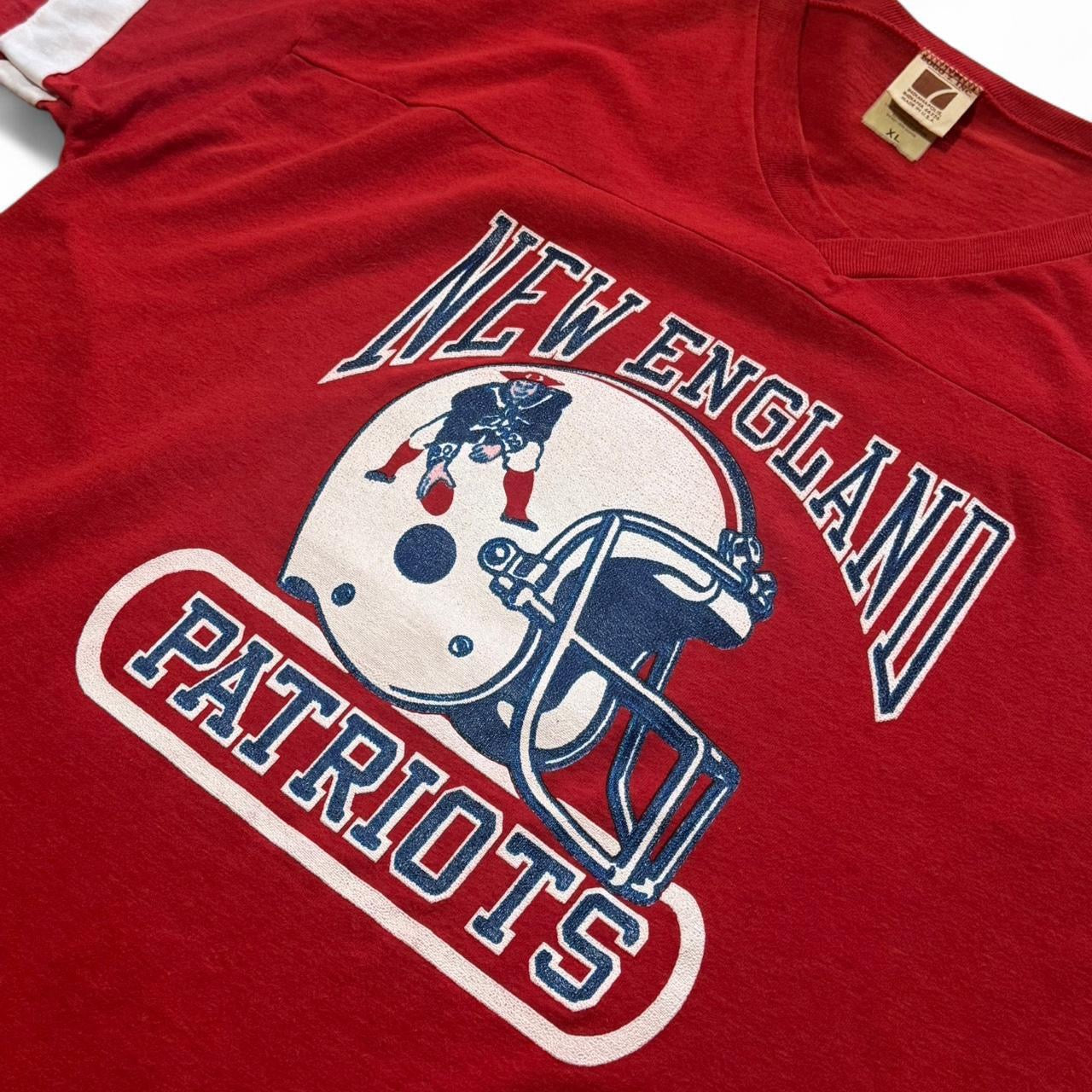 80s New England Patriots Football NFL Quarter Sleeve Jersey