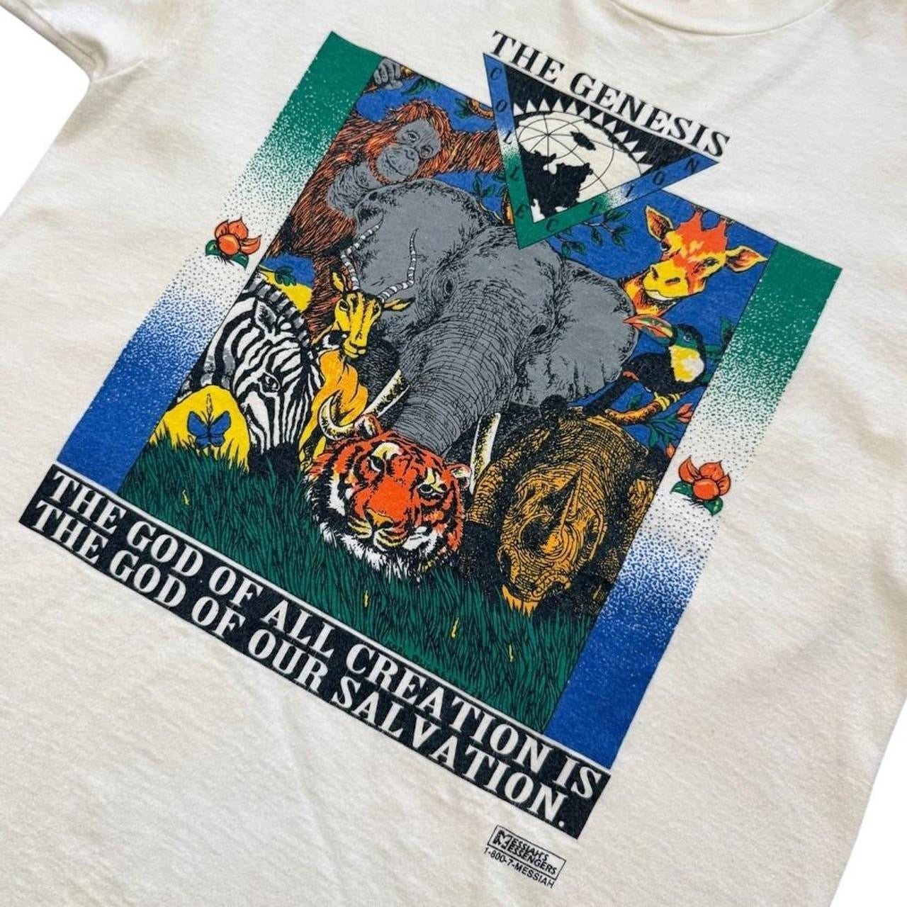 90s The Genesis God Creation Jesus Animal Jungle Nature Graphic T-shirt