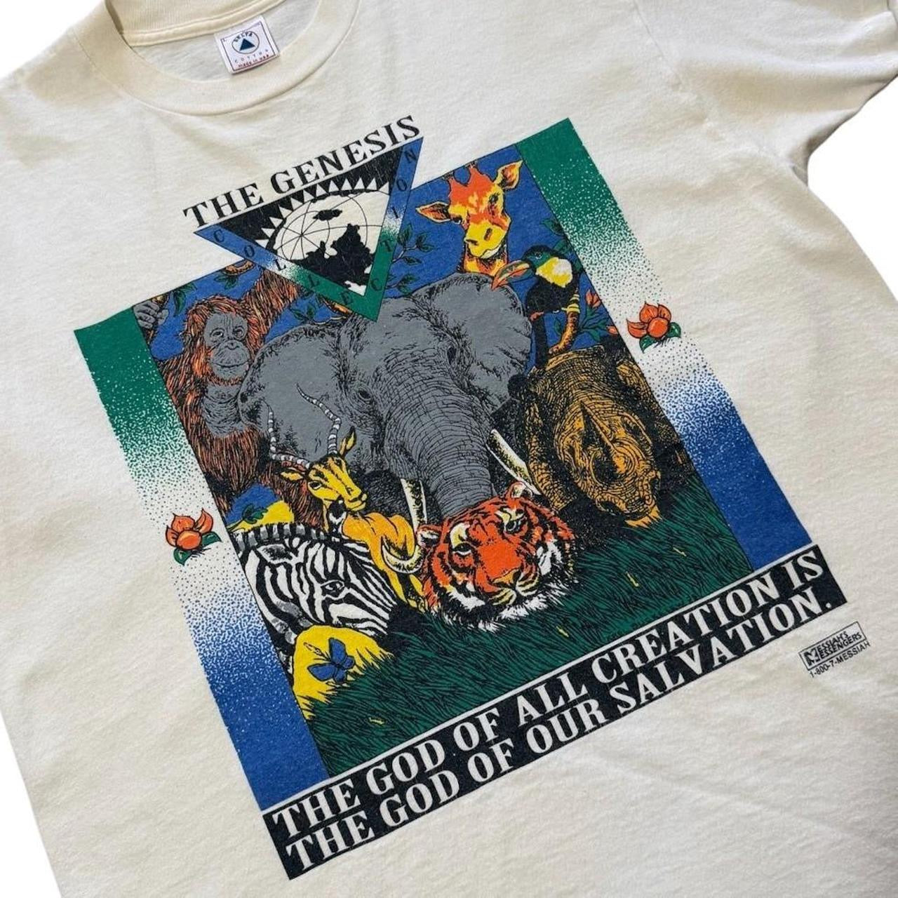 90s The Genesis God Creation Jesus Animal Jungle Nature Graphic T-shirt