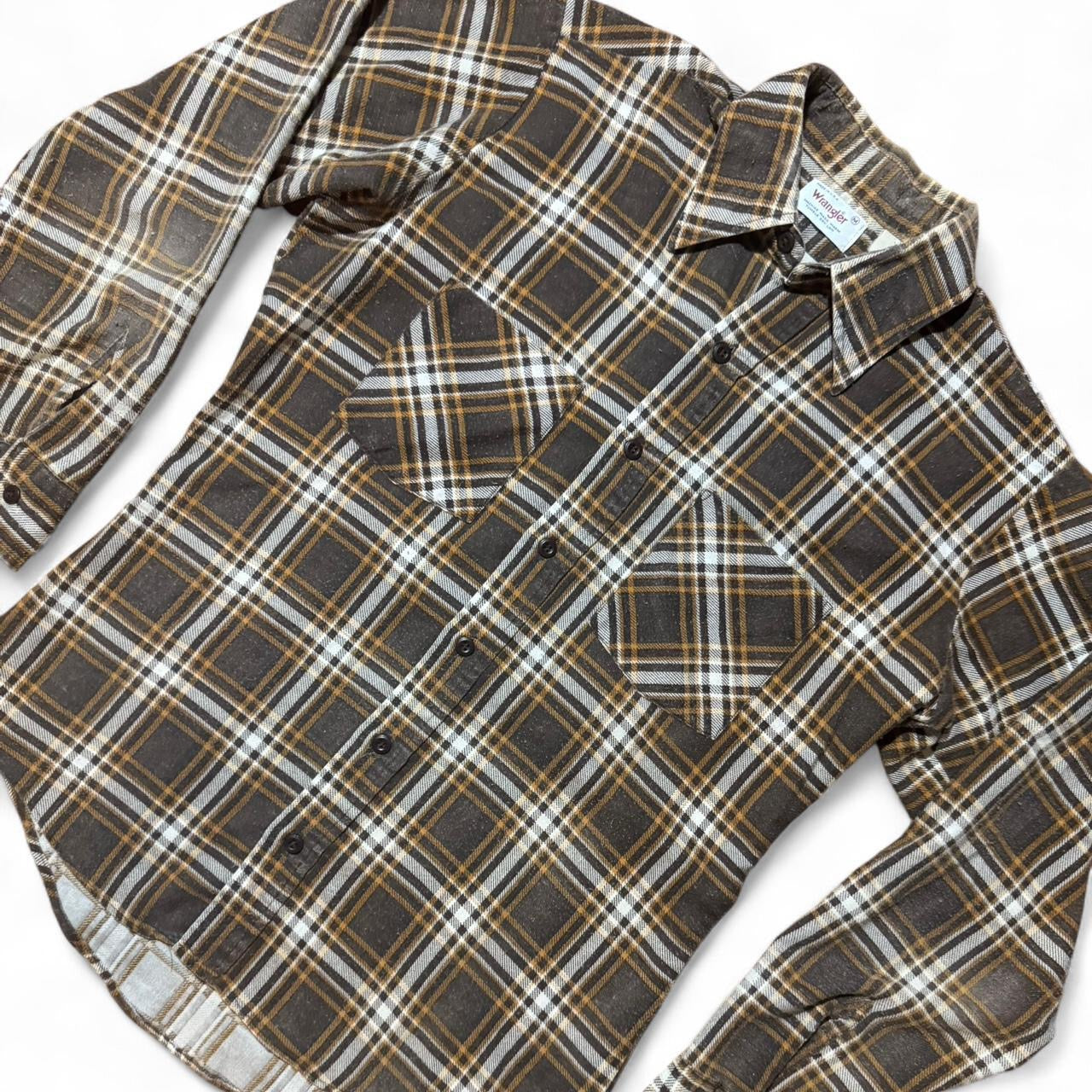 70s Wrangler Plaid Flannel Button Up