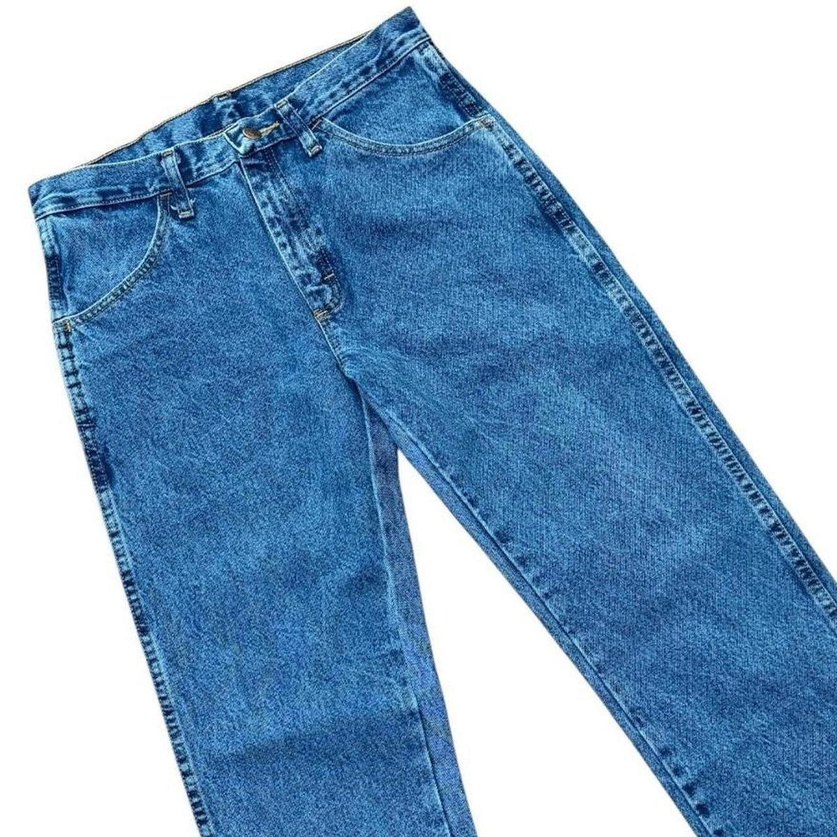90s Y2K Rustler Mens Regular Fit Straight Leg Denim Jeans Blue Wash Pant