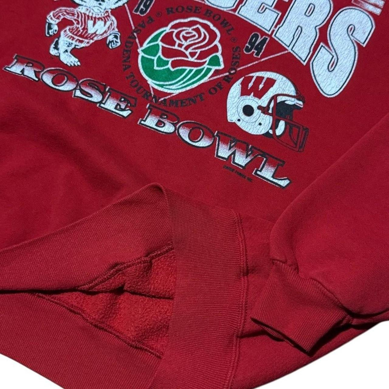 90s Wisconsin Badgers Rose Bowl NCAA USA Football Sport Crewneck Sweater