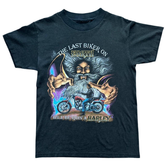 Rare Vintage 1990 Last Biker On Earth Wizard Harley Davidson Motorcycle Tee