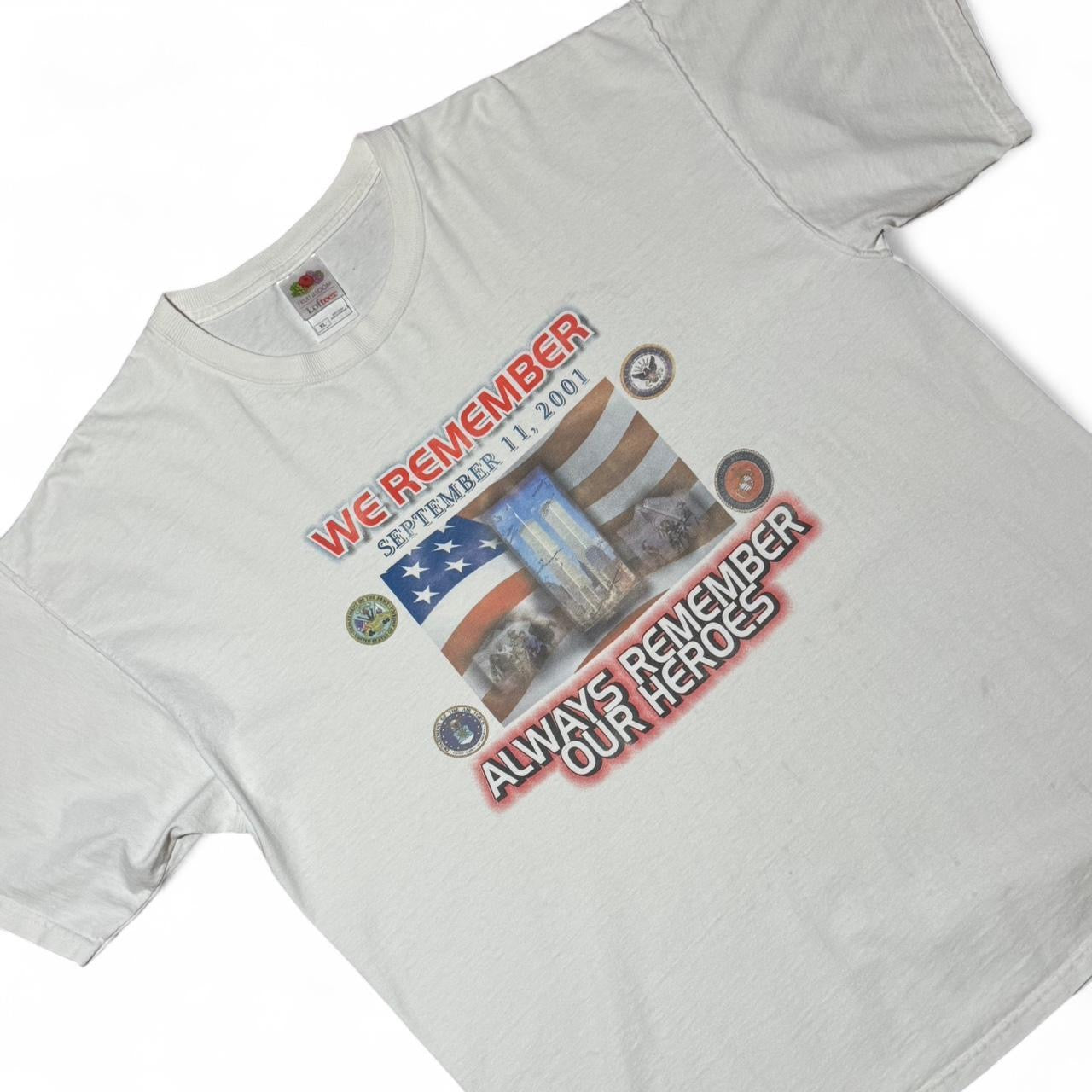 Y2K 9/11 Memorial Commemorative We Remember Our Heroes Graphic Tee