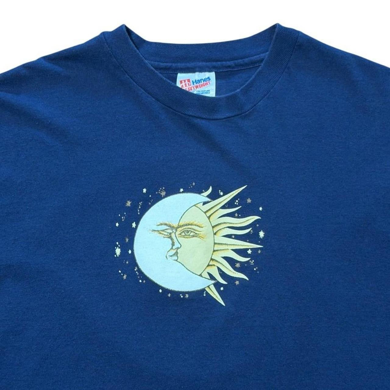 90s Sun Moon Stars Celestial Sky Ying Yang Art Graphic T-shirt