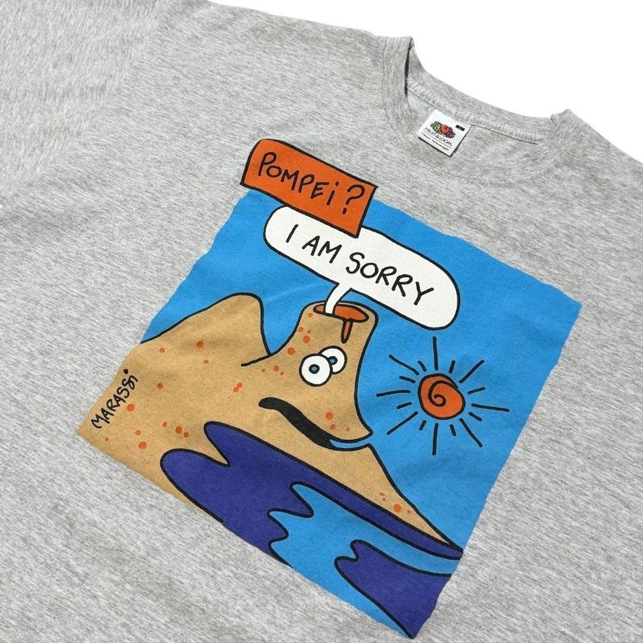 Y2K Pompeii Mount Vesuvius Nature Graphic Volcano Joke Funny Art T-shirt
