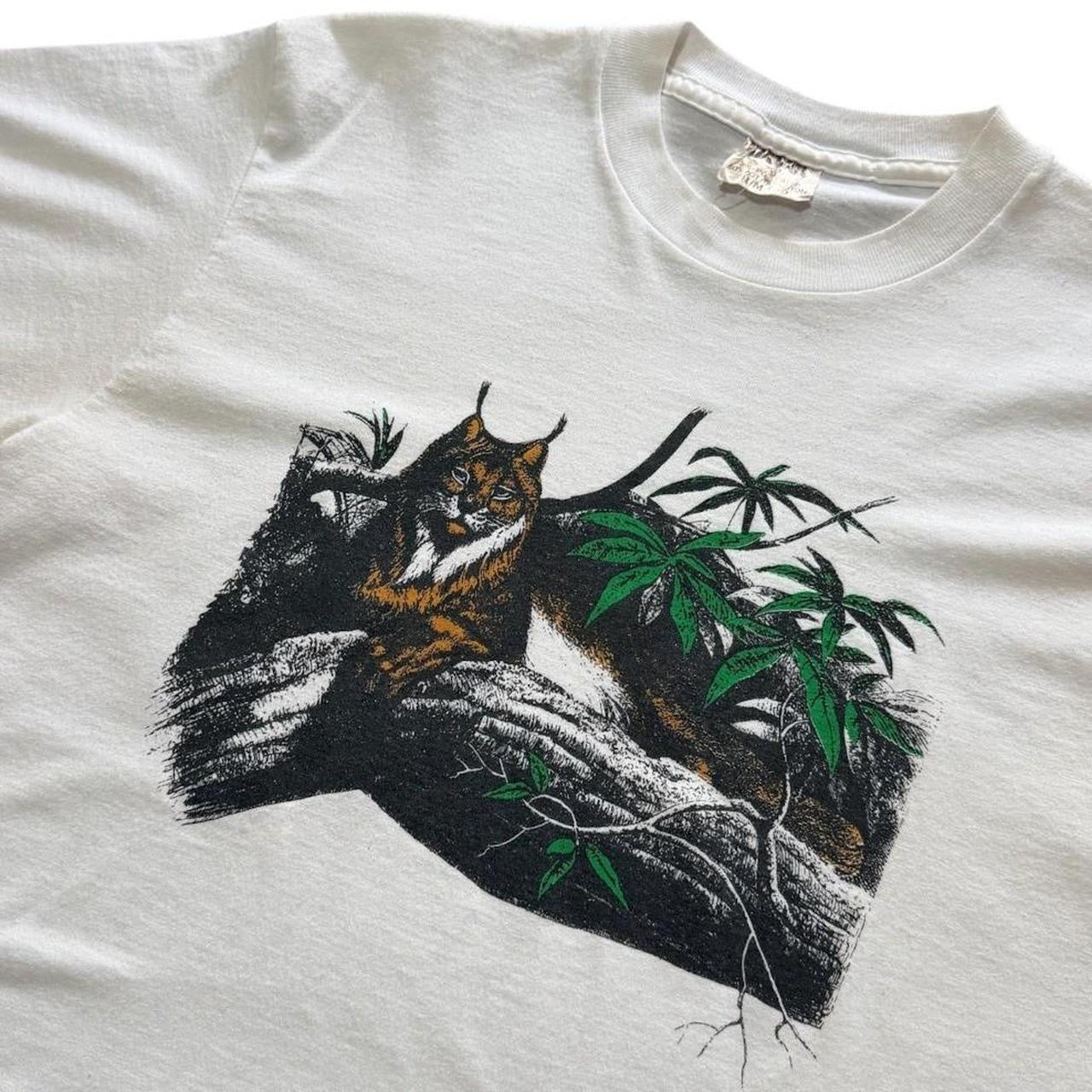 80s Lynx Bob Cat Wild Animal Savannah Jungle Art Nature Graphic T-shirt