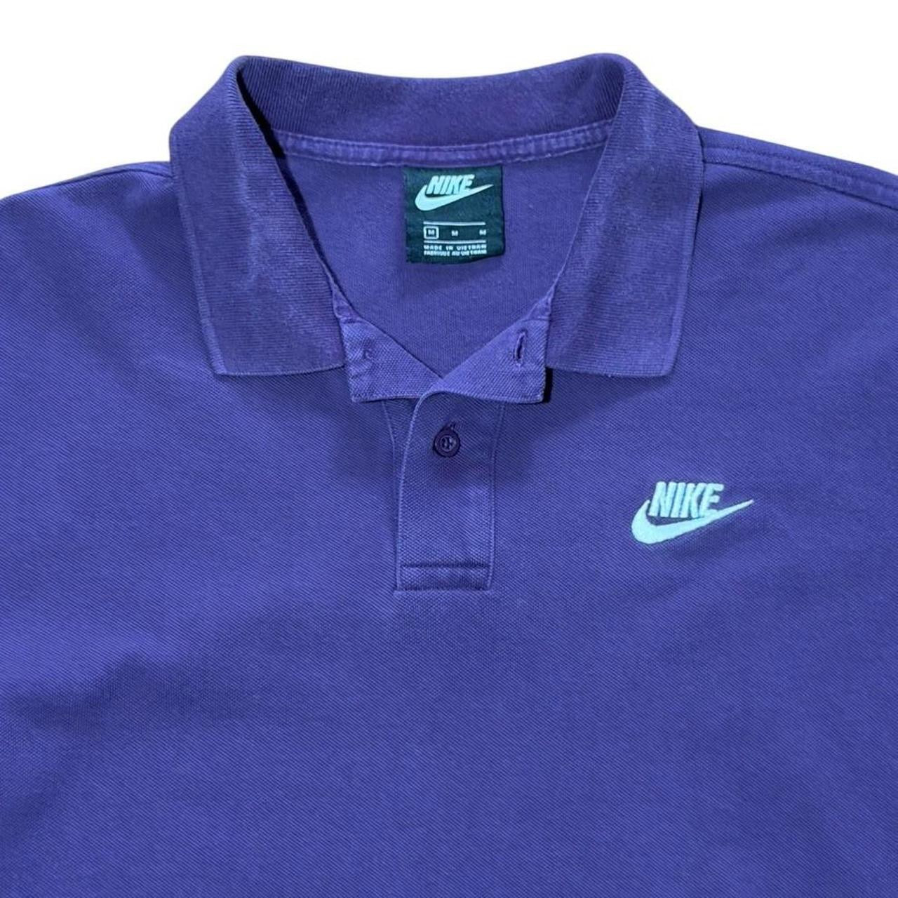 Y2K 90s Nike Check Swoosh Purple Pique Futura Logo Polo Shirt