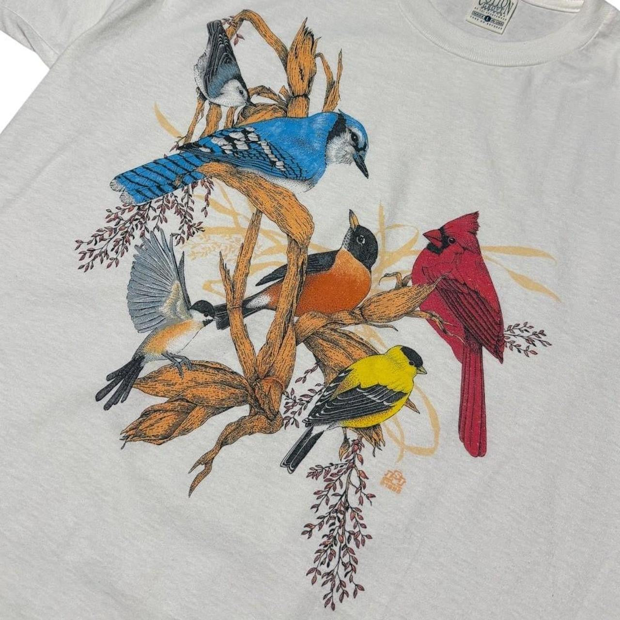 90s Birds Justice Tree Branch Nature Animal Aviary Art Graphic T-shirt
