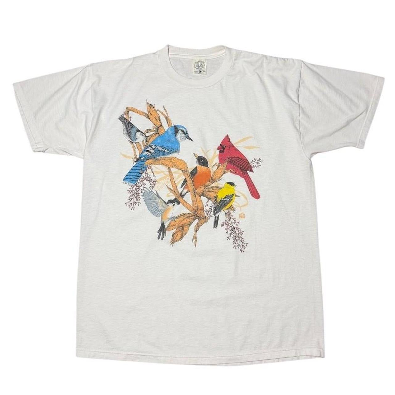 90s Birds Justice Tree Branch Nature Animal Aviary Art Graphic T-shirt