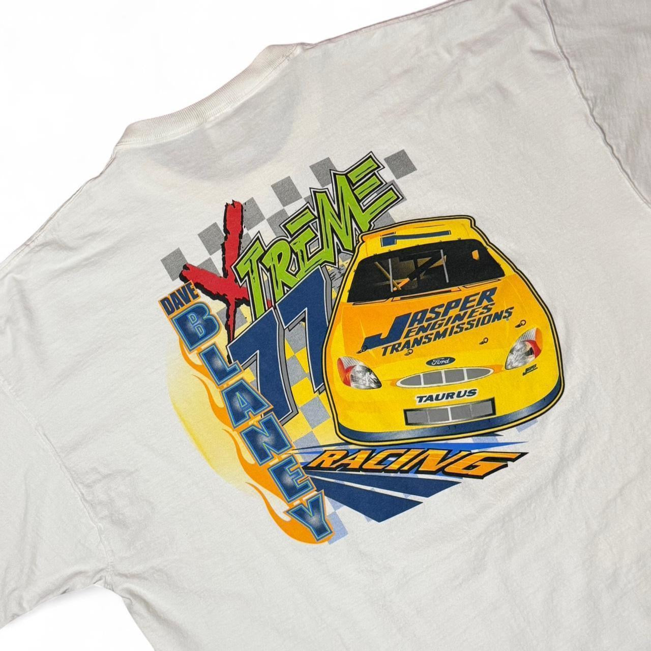 Y2K Dave Blaney Nascar Racing Double Sided Car/Auto Graphic T-shirt