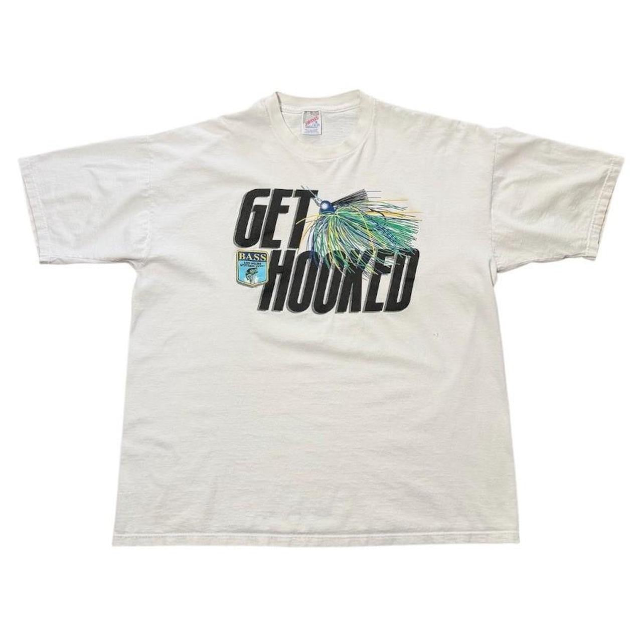 90s Get Hooked Bass Fishing Nature Wilderness Outdoors Graphic T-shirt