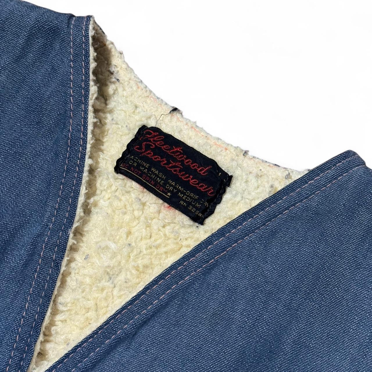 Vintage 1970s Sherpa Lined Patchwork Denim Button -Up Vest