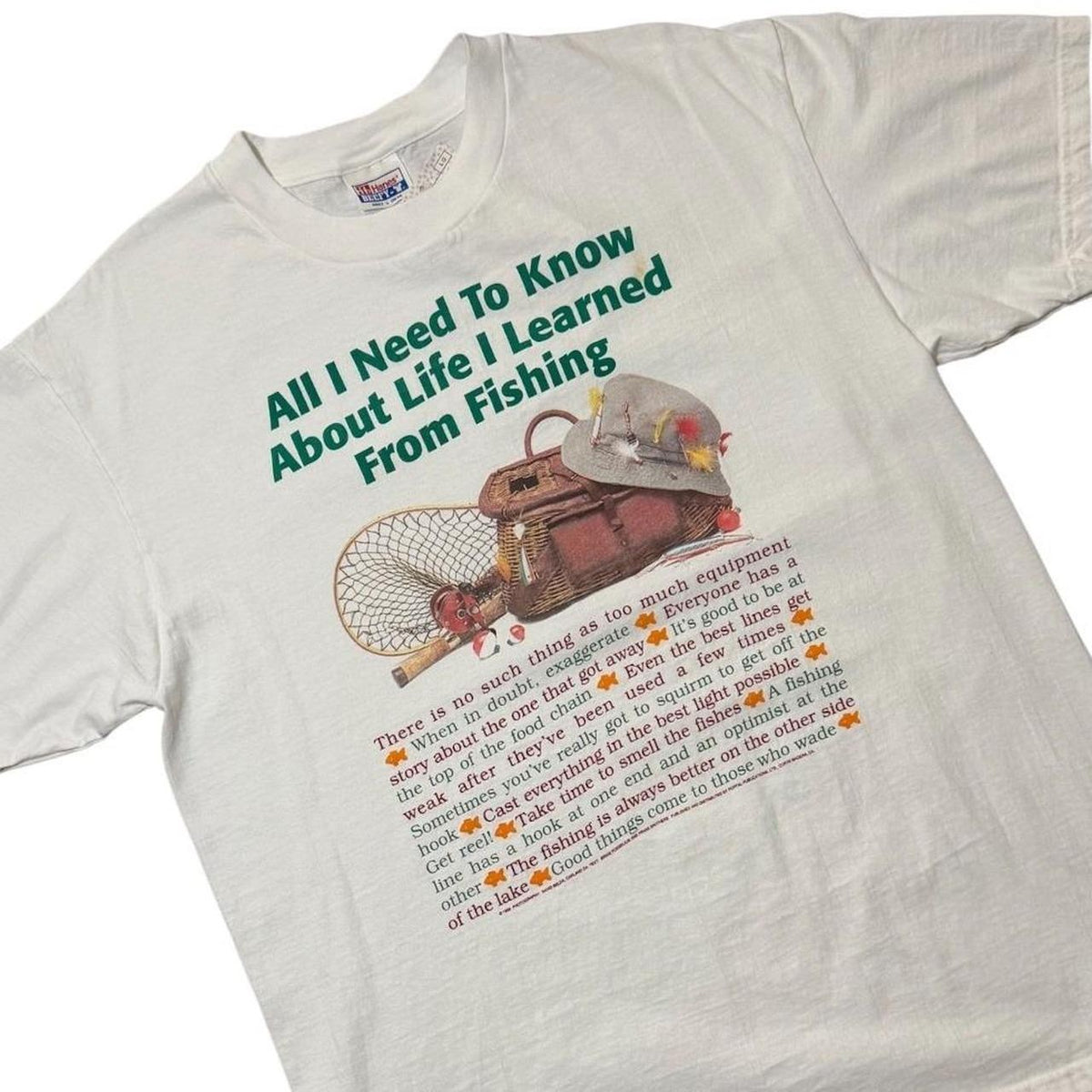 90s NWT Deadstock Sport Fishing Life Hobby Souvenir Art Graphic T-shirt