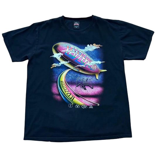 Y2K Led Zeppelin Blimp Icarus Swan Graphic Rock Band Music Merch T-Shirt