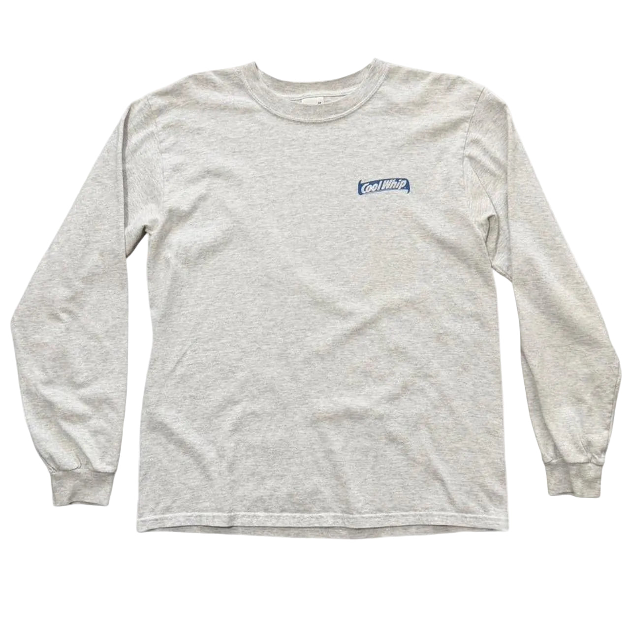 90s Cool Whip Logo Grey Promo Chest Graphic Long Sleeve Shirt