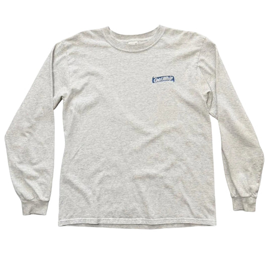 90s Cool Whip Logo Grey Promo Chest Graphic Long Sleeve Shirt