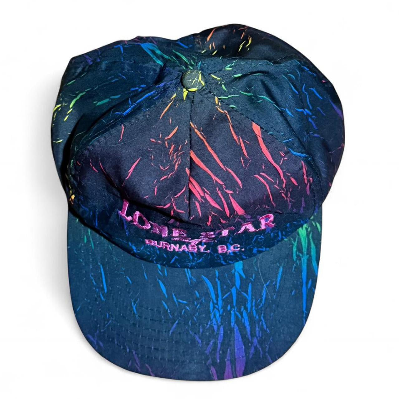 Vintage 90s Lone Star Cafe Burnaby Vancouver Paint Art Neon Snapback Hat
