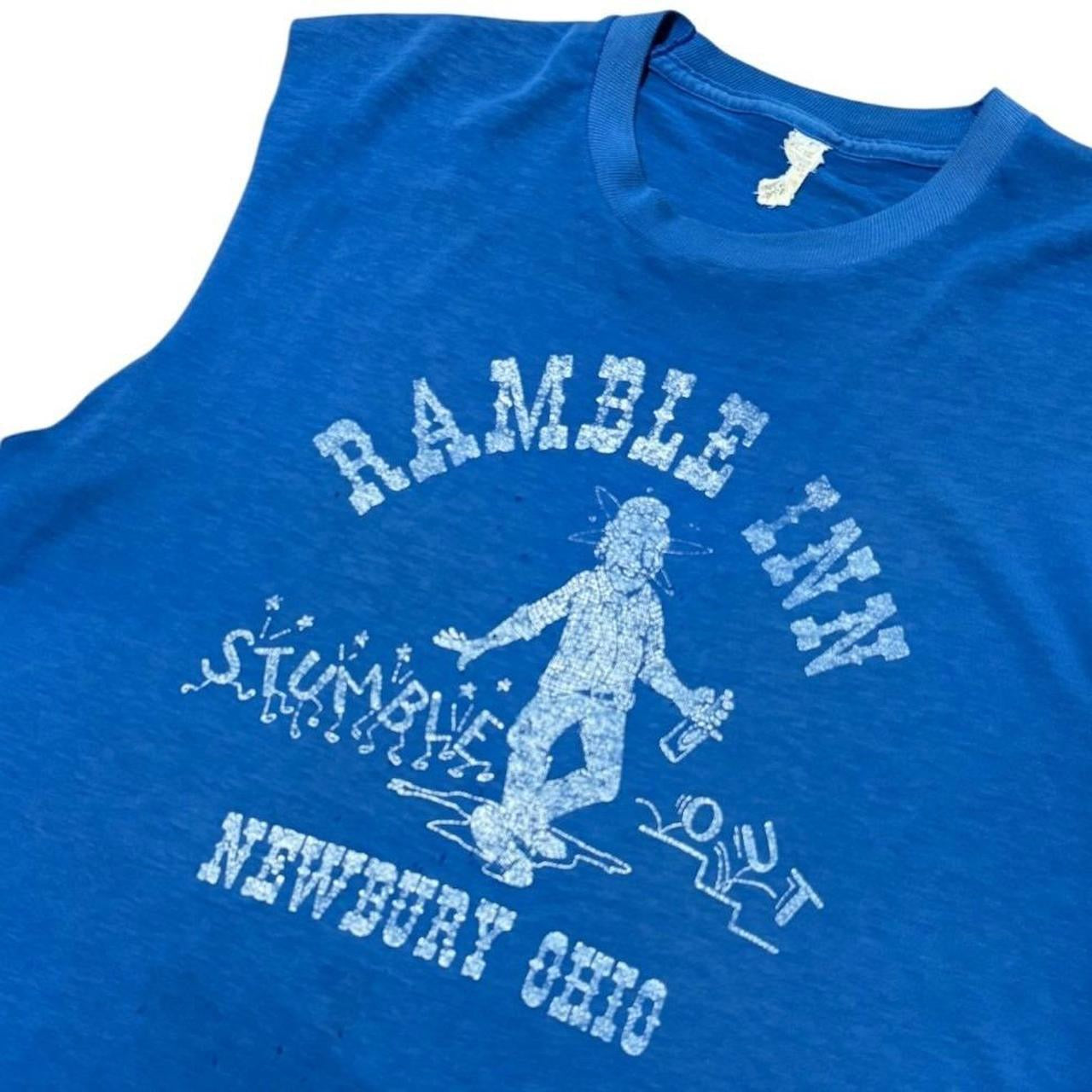 70s Ramble Inn Ohio USA Cowboy Western Art Distressed Sleeveless T-Shirt