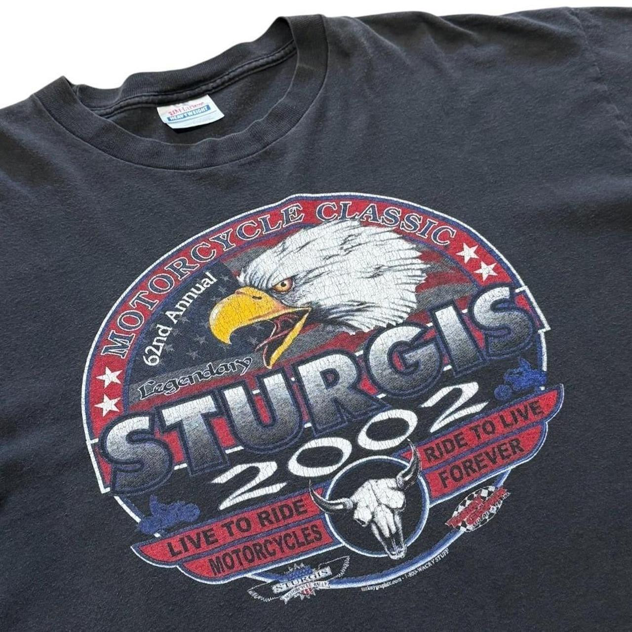 Sturgis 2002 Motorcycle Classic Eagle Biker Motorcycle Graphic T-shirt