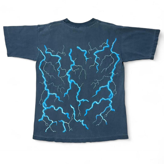Vintage 90s Lightning Bolt Aboriginal Native Chief Thunder T-Shirt