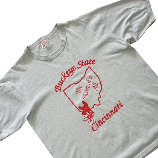 80s Cincinnati Ohio Buckeye State NCAA Football Sports Ringer T-Shirt