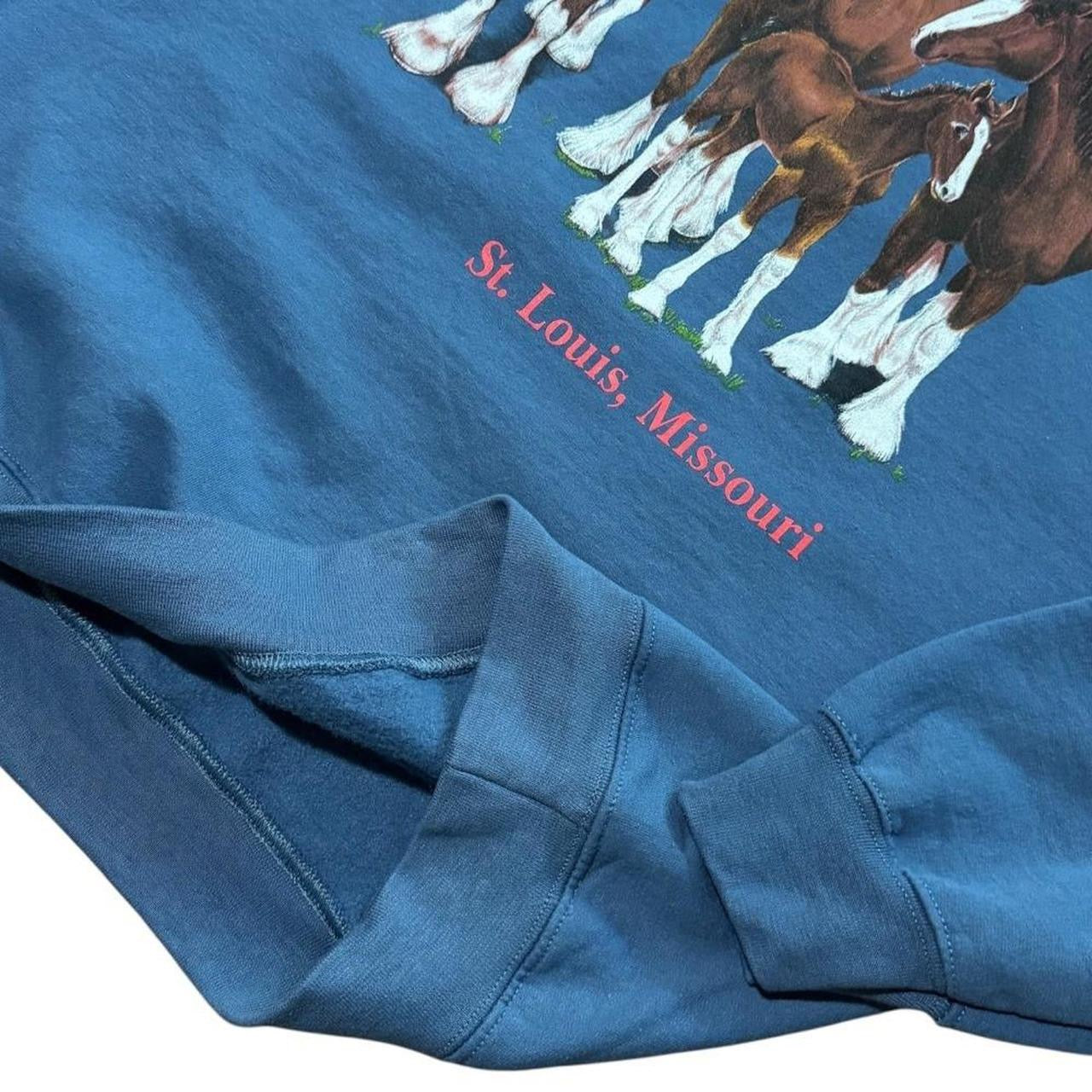 90s Clydesdale Horses Missouri Equestrian Animal Cowboy Crewneck Sweater