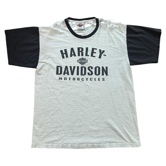 2004 Harley Davidson Tattered Swiss Cheese Tee