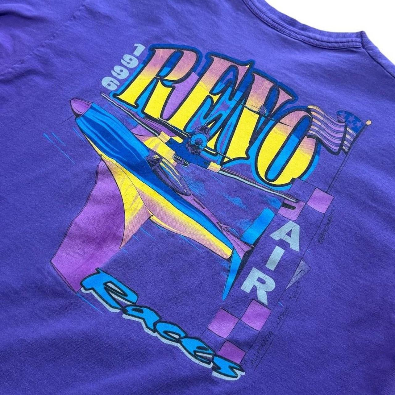 90s Reno Air Races Airplane Pilot Jet Graphic Souvenir T-Shirt