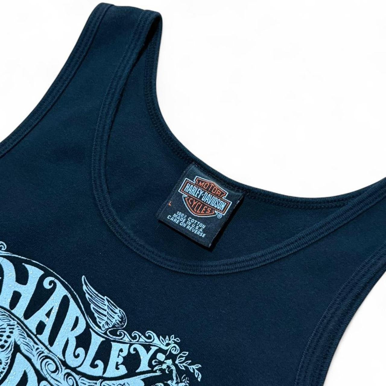 Y2K Harley Davidson Motorcycle Butterfly Sparkle Biker Tank Top