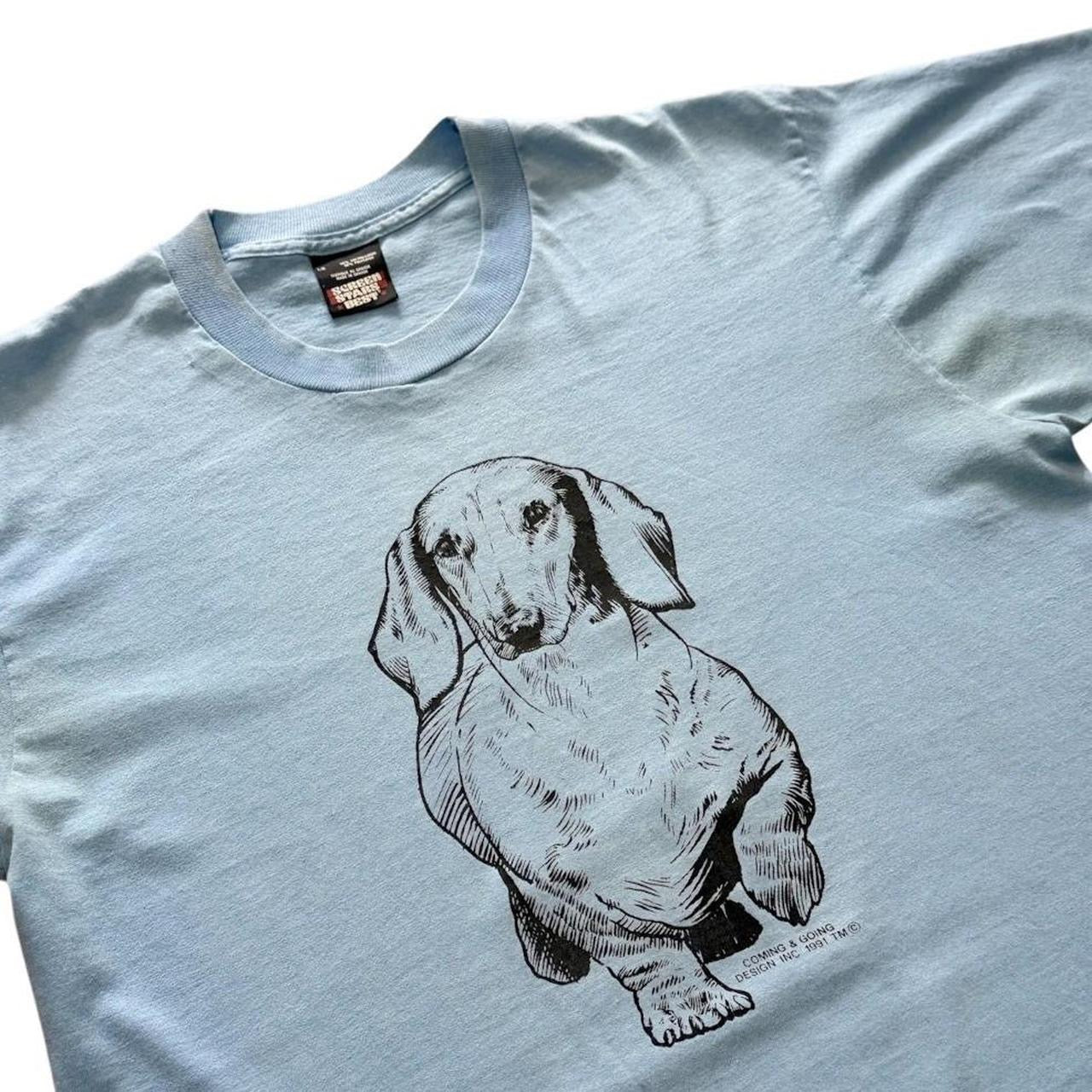 90s Dachshund Weiner Dog Puppy Cute Animal Doublesided Graphic T-shirt