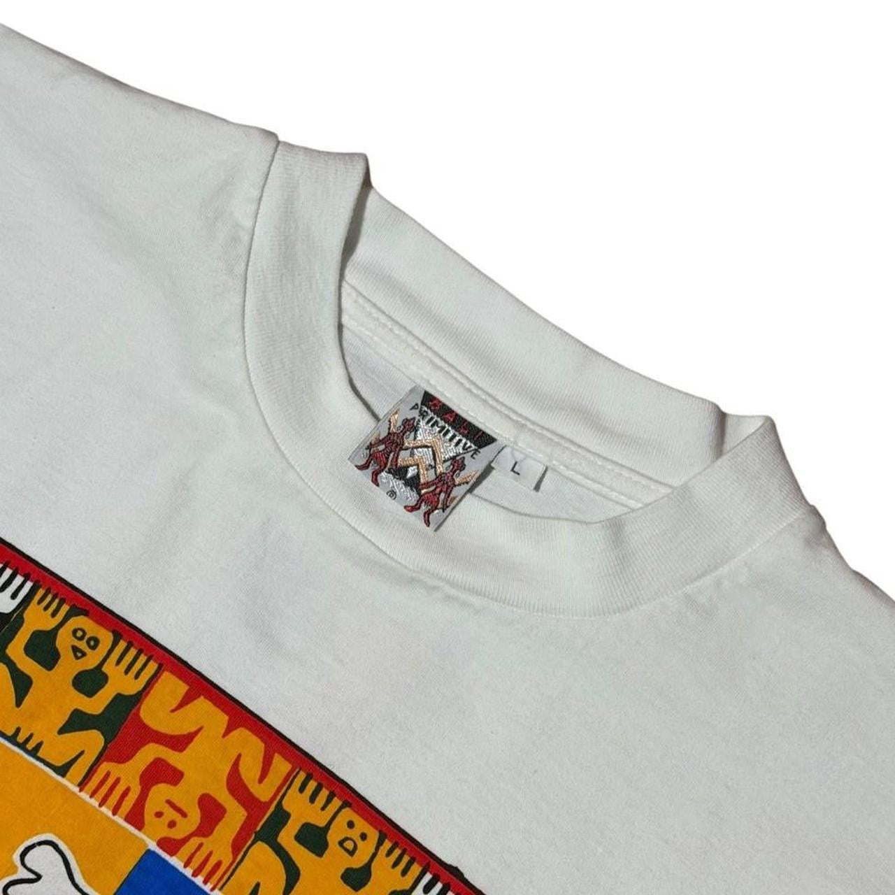 90s Primitive Bali Tribal Art Haring Graphic Travel Souvenir T-Shirt