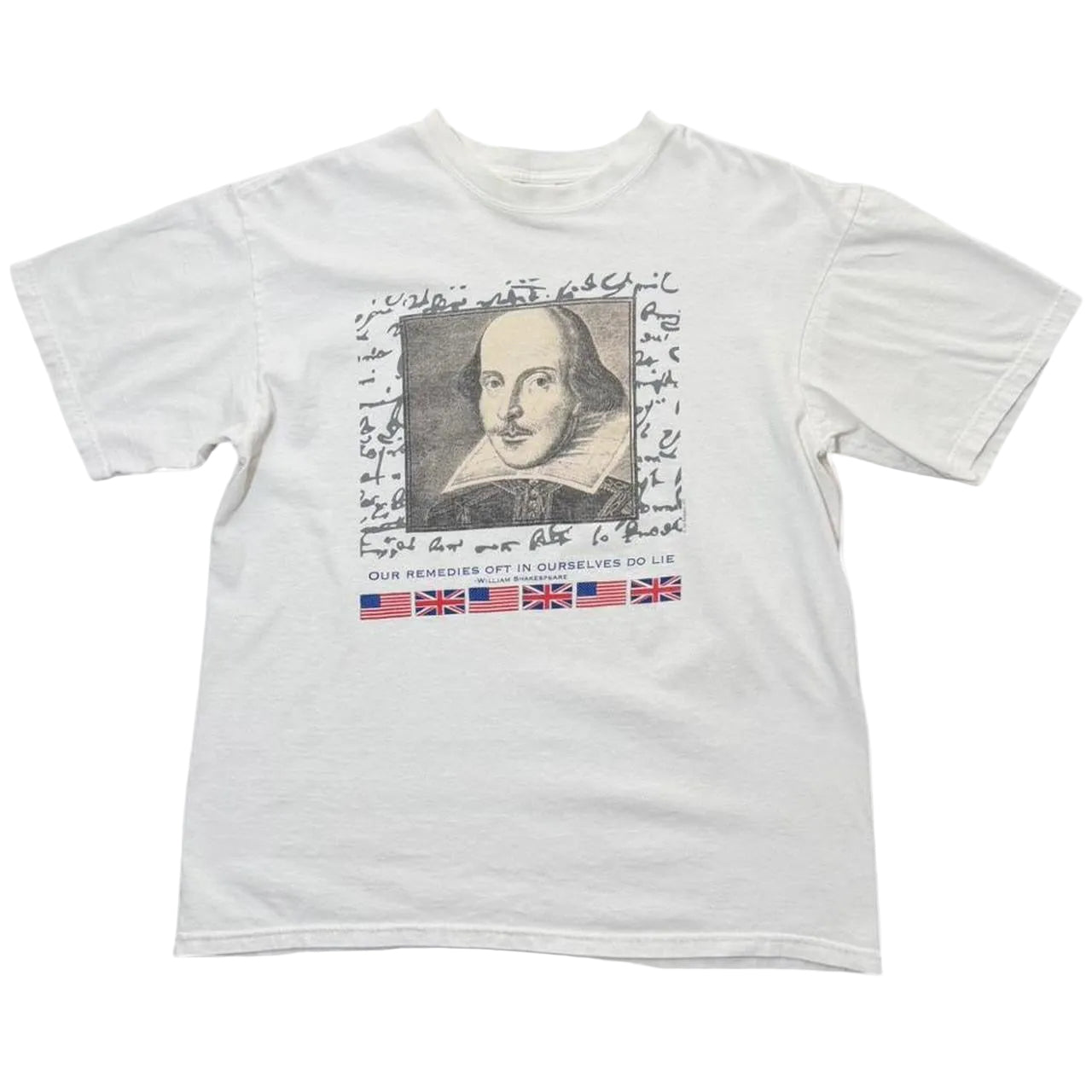 Vintage 90s Y2K William Shakespeare Poetry Author Playwright Quote T-shirt
