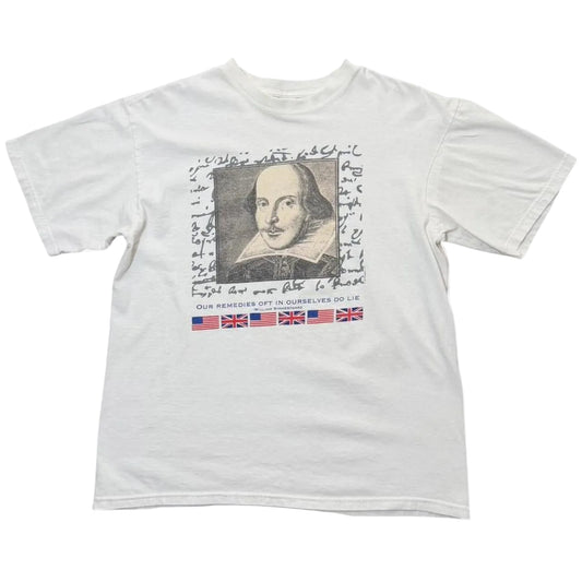 Vintage 90s Y2K William Shakespeare Poetry Author Playwright Quote T-shirt