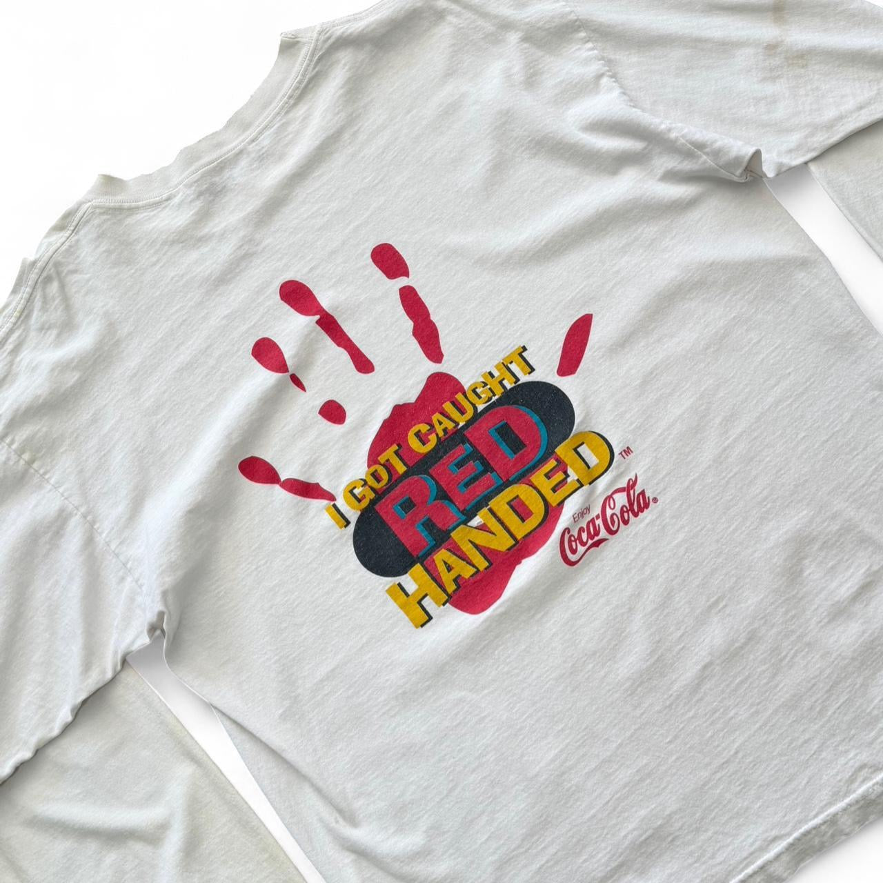90s I Got Caught Red Handed Coca-Cola Distressed Long Sleeve