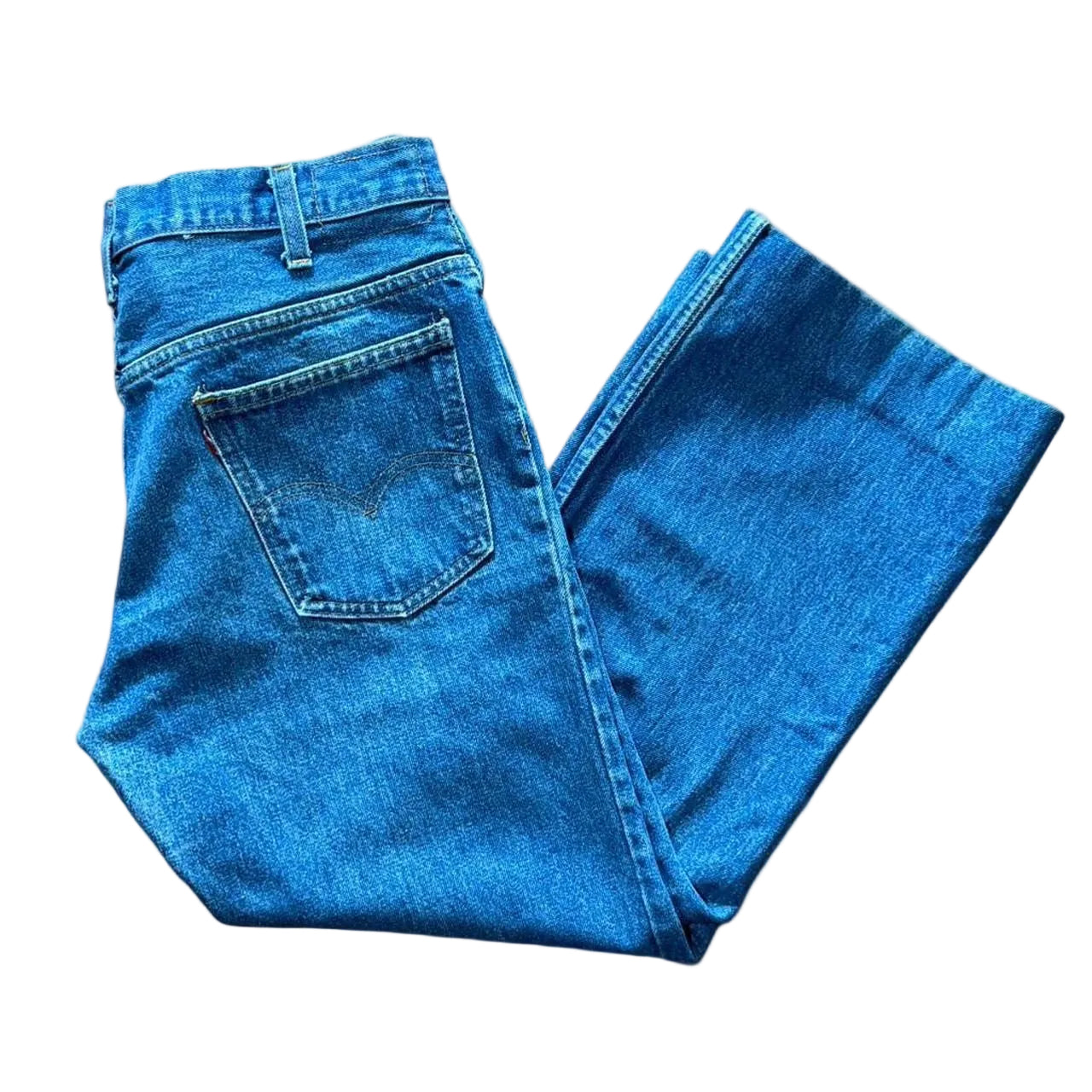 Vintage 90s Hemmed Levi’s Blue Wash Denim Red Tab Jeans